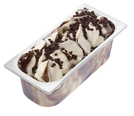 Carte D'Or Замороженный десерт Ваниль-Шоколадное печенье (3350 г) - Кремовый ванильный десерт с шоколадным соусом и кусочками шоколадного печенья