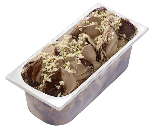 Carte D'Or Замороженный десерт Три шоколада (3000 г) - Изящный шоколадный десерт с шоколадным соусом и завитками белого шоколада