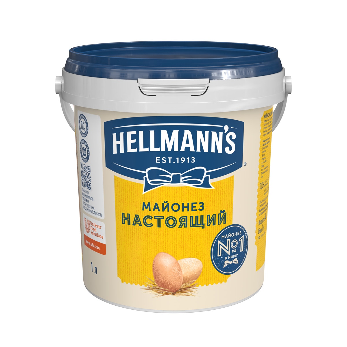 HELLMANN'S Майонез Настоящий (1л) - Hellmann’s Настоящий — для авторских блюд любой сложности.